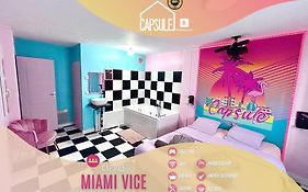 Capsule Miami Vice - Jacuzzi - Billard - Ecran Cinema & Netflix - Ping-Pong - Nintendo & Jeux-